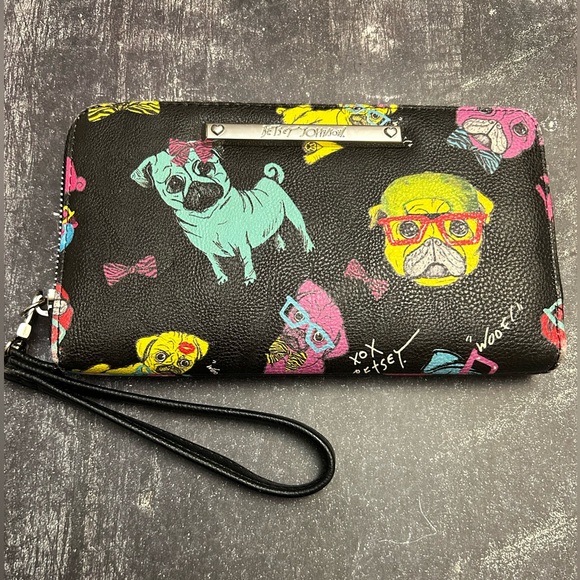 Betsey Johnson Multicolor Pug Wristlet - Picture 1 of 8